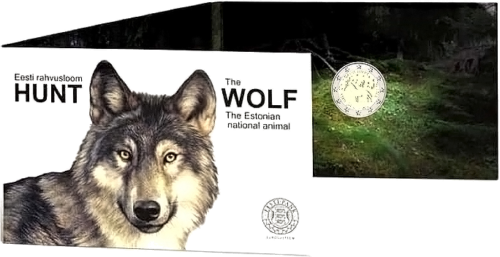 2021 Estonia Wolf (Canis Lupus) 2 Euro BU coin in the coincard (1)