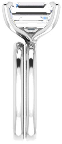 Platinum  11x9 mm Emerald Solitaire Engagement Ring Mounting (9)