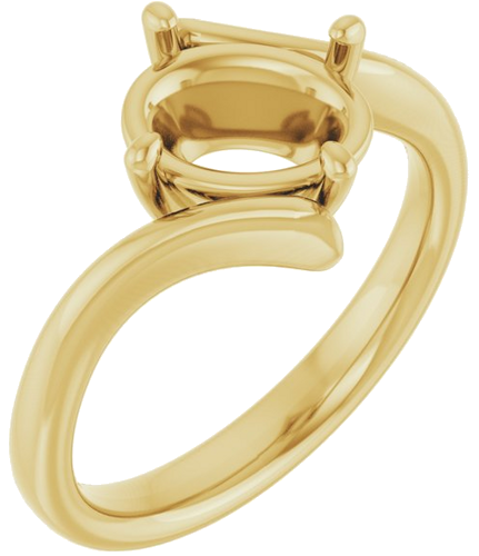 Sužadėtuvių Žiedas „Solitaire Bypass“ 10k yellow gold Oval 9mm x 7mm (1)
