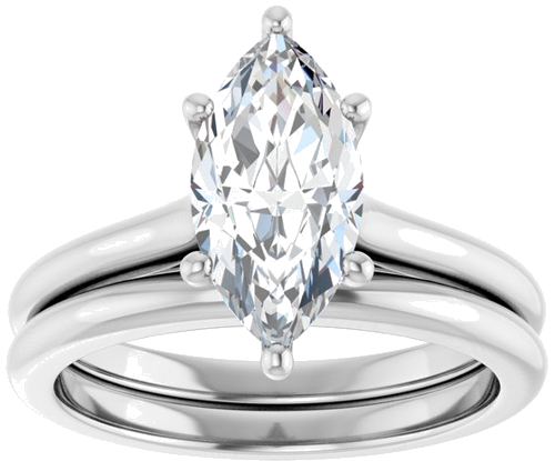 14K White 12x6 mm Marquise Solitaire Engagement Ring Mounting (8)