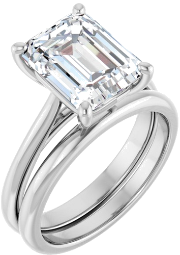 Sužadėtuvių Žiedas „Solitaire“ 10k white gold Emerald 10mm x 8mm (6)