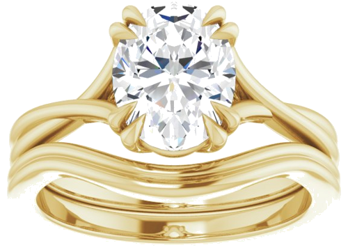 14K Yellow 9x7 mm Oval Solitaire Engagement Ring Mounting (8)