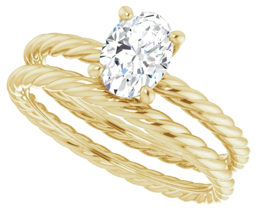 14K Yellow 7x5 mm Oval Solitaire Engagement Ring Mounting (10)