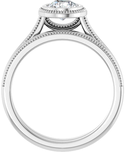 Sužadėtuvių Žiedas „Bezel-Set Solitaire“ 14k white gold Round 5.5mm (7)