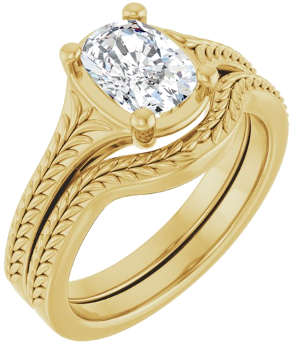Sužadėtuvių Žiedas „Solitaire“ 14k yellow gold Elongated Cushion 7.5mm x 5.5mm (6)