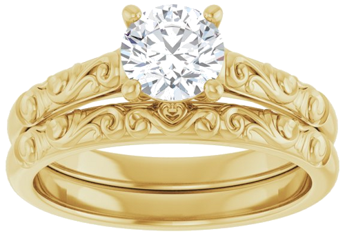 Sužadėtuvių Žiedas „Solitaire“ 14k yellow gold Round 5.8mm (8)