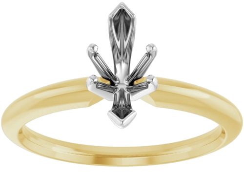 Sužadėtuvių Žiedas „V-End Solitaire“ 585 Baltojo Ir Geltonojo Aukso Marquise 9.3mm x 4.5mm (3)