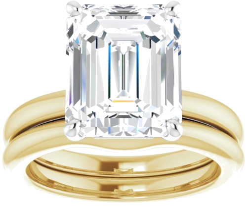 Sužadėtuvių Žiedas „Solitaire“ 14k yellow/white gold Emerald 11mm x 9mm (8)