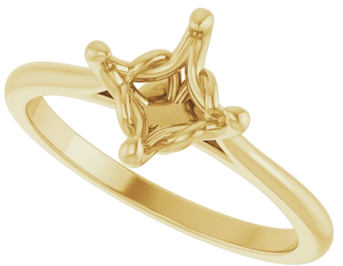 Sužadėtuvių Žiedas „Solitaire“ 14k yellow gold Square 5.5mm (5)