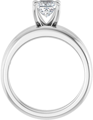 Sužadėtuvių Žiedas „Claw-Prong Solitaire“ 14k white gold Square 5mm (7)