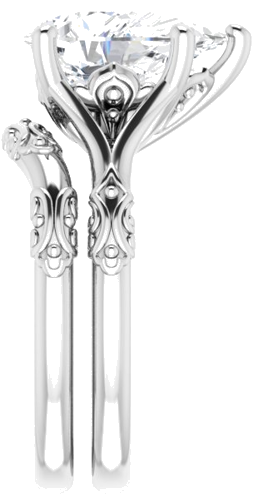 Sužadėtuvių Žiedas „Solitaire Sculptural“ 14k white gold Pear 12mm x 8mm (9)