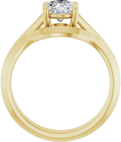 Sužadėtuvių Žiedas „Solitaire Split Shank“ 14k yellow gold Oval 8mm x 6mm (7)