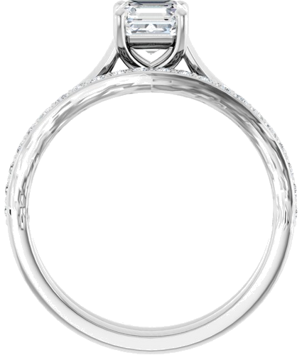 Platinum 5 mm Asscher Solitaire Engagement Ring Mounting (14)