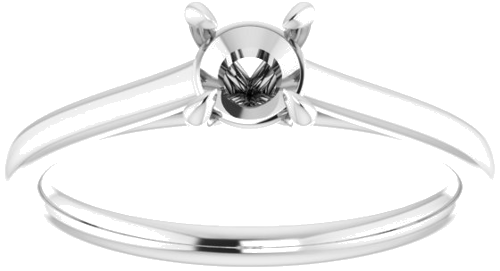 Sužadėtuvių Žiedas „Solitaire“ 585 Baltojo Aukso Round 4.8mm (3)