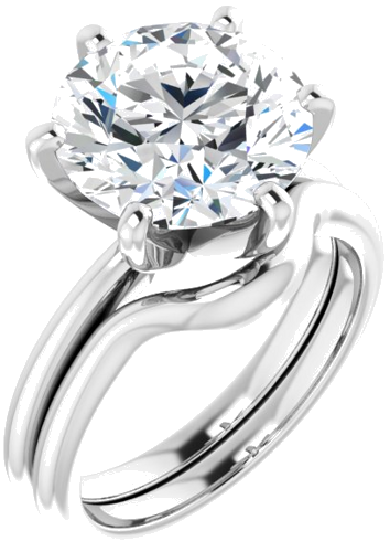 14K White  11 mm Round Solitaire Engagement Ring Mounting (6)