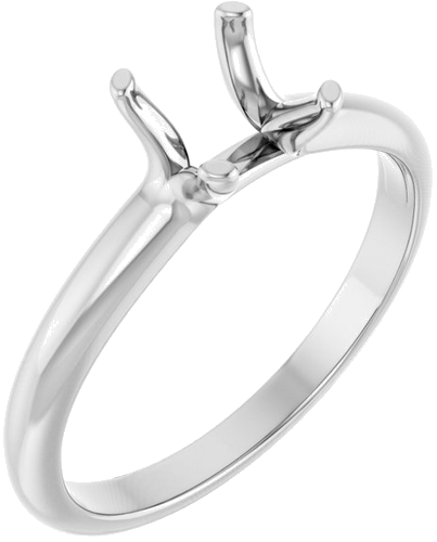 Sužadėtuvių Žiedas „Solitaire“ 14k white gold Square 5mm (1)