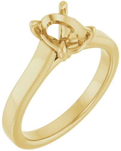 Sužadėtuvių Žiedas „Claw-Prong“ 14k yellow gold Oval 8mm x 6mm (1)