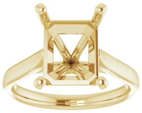 Sužadėtuvių Žiedas „Solitaire“ 585 Geltonojo Aukso Emerald 11mm x 9mm (3)