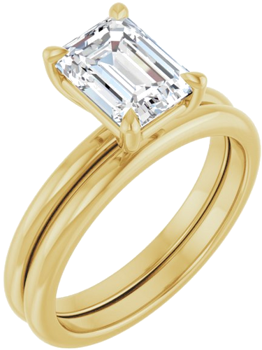 Sužadėtuvių Žiedas „Claw-Prong“ 10k yellow gold Emerald 8mm x 6mm (6)