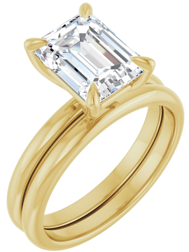 Sužadėtuvių Žiedas „Solitaire“ 750 Geltonojo Aukso Emerald 9mm x 7mm (6)