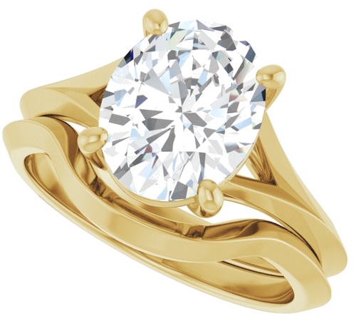 Sužadėtuvių Žiedas „Solitaire“ 585 Geltonojo Aukso Oval 10mm x 8mm (10)