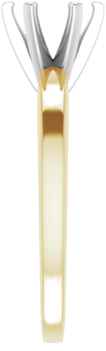 14K Yellow White 6.5 mm Round Solitaire Engagement Ring Mounting (4)