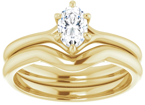 Sužadėtuvių Žiedas „Solitaire“ 14k yellow gold Oval 6mm x 4mm (8)