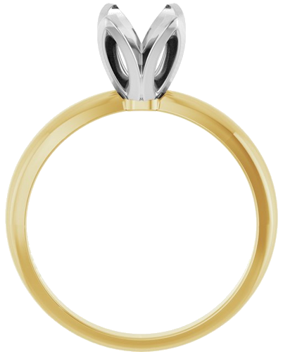 Sužadėtuvių Žiedas „Tulipset® Solitaire“ 14k yellow/white gold Oval 8mm x 6mm (2)