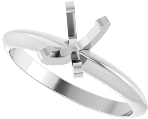 Sužadėtuvių Žiedas „Solitaire“ 585 Baltojo Aukso Oval 6.5mm x 4.5mm (5)