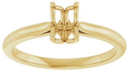 14K Yellow  6x4 mm Emerald Solitaire Engagement Ring Mounting (3)