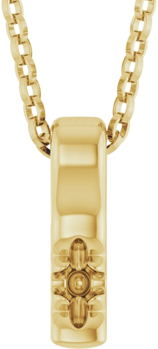 14K Yellow 2.5 mm Round 1-Stone Family Bar 18  Necklace Mounting (1)