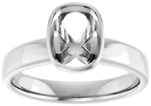 Sužadėtuvių Žiedas „Bezel-Set Solitaire“ 14k white gold Elongated Cushion 8mm x 6mm (3)