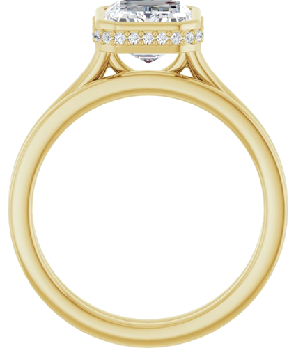 Sužadėtuvių Žiedas „Hidden Halo-Style“ 14k yellow gold Emerald 9mm x 7mm (7)