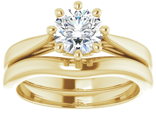 14K Yellow 6.5 mm Round Solitaire Engagement Ring Mounting (8)