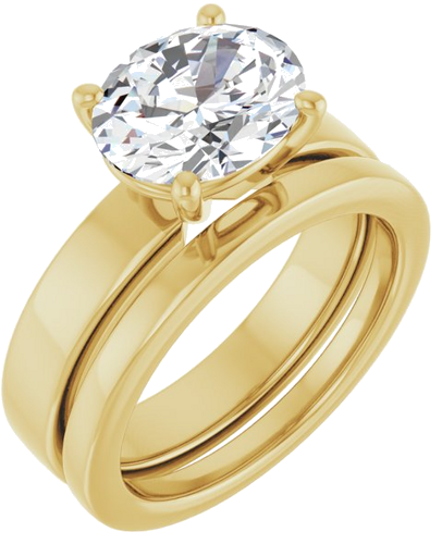 Sužadėtuvių Žiedas 14k yellow gold Oval 10mm x 8mm (6)