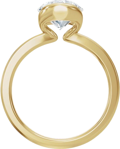 Sužadėtuvių Žiedas „Half Bezel Solitaire“ 14k yellow gold Round 8.2mm (2)