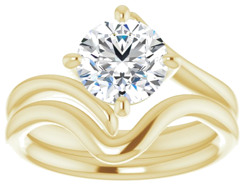 14K Yellow  7.4 mm Round Solitaire Engagement Ring Mounting (8)