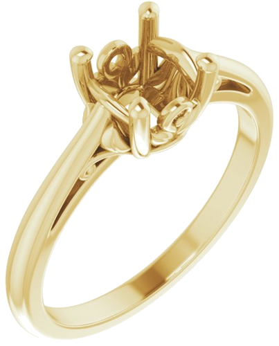Sužadėtuvių Žiedas „Solitaire“ 14k yellow gold Round 6.5mm (1)