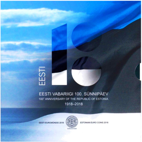 2018 Эстония 100-летие государства Набор монет евро BU (1)
