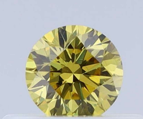 0.26 carat Fancy Intense Yellow-VVS2 GD cut Natūralus Round Deimantas (1)