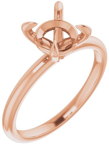 14K Rose  7.4 mm Round Solitaire Engagement Ring Mounting (1)