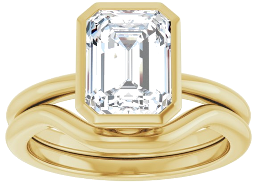 Sužadėtuvių Žiedas „Bezel-Set“ 14k yellow gold Emerald 8.5mm x 6.5mm (8)
