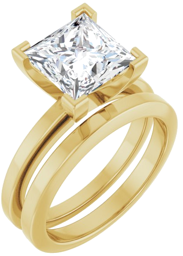 Sužadėtuvių Žiedas 14k yellow gold Square 8mm (6)
