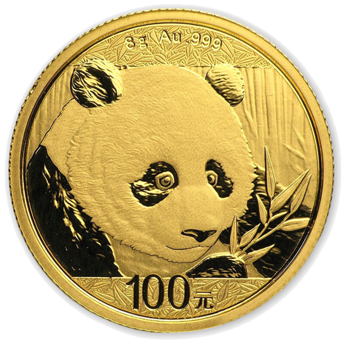 8 g Panda Kinija 100 juanių auksinė moneta 2018 (1)