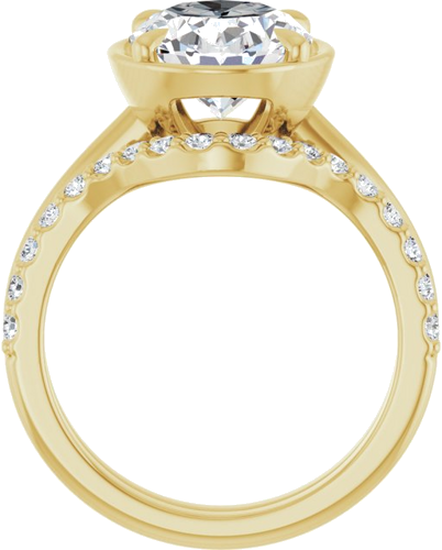 Sužadėtuvių Žiedas „Claw-Prong Solitaire Bezel-Style“ 14k yellow gold Oval 11mm x 9mm (7)