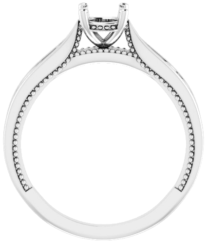 14K White 5.8 mm Round Vintage-Inspired Engagement Ring Mounting (2)