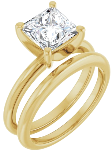 Sužadėtuvių Žiedas „Solitaire“ 585 Geltonojo Aukso Square 7mm (6)