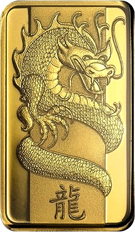 100 g Investment Gold Bar 2012 Year of the Dragon PAMP (1)