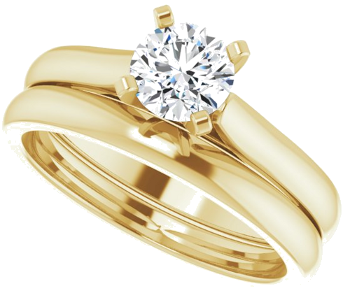 Sužadėtuvių Žiedas „Solitaire“ 14k yellow gold Round 5.5mm (9)