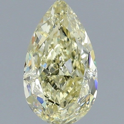 1.1 carat Fancy Light Yellow-VS1 Natūralus Pear Deimantas (1)